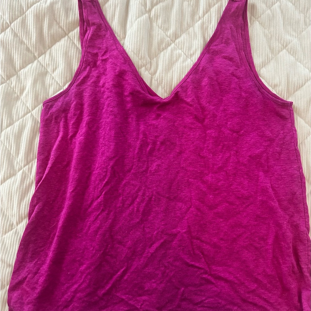 LOFT Fuchsia Linen Tank Top